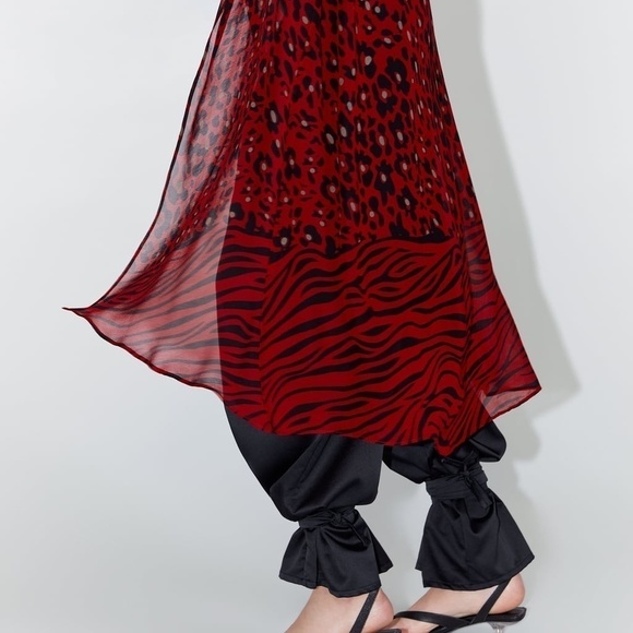 NWT ZARA ANIMAL PRINT DRESS SHIRT - Picture 4 of 7